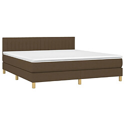 Avis vidaXL Sommier à lattes de lit matelas et LED Marron foncé 180x200cm