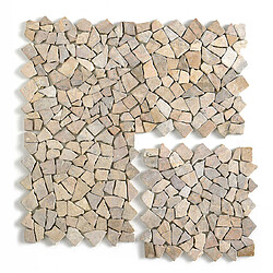 Pegane Carrelage de mosaïque (Boite de 1m²)/ Plaque mosaïque mur et sol en marbre naturel coloris rose - 30 x 30 cm