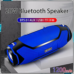 Universal Puissance Bluetooth sans fil Bluetooth portable colonne extérieure stéréo Subwoofer pour PC Computer Boom Boîte Music Center Radio | Haut-parleurs portables (bleu)