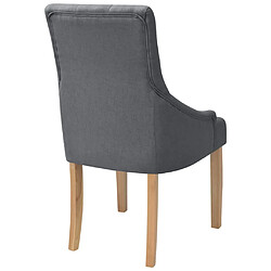 Avis vidaXL Chaises à manger lot de 4 gris foncé tissu