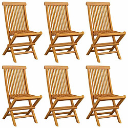 Avis Maison Chic Lot de 6 Chaises de jardin,Fauteuil d'extérieur avec coussins anthracite Bois de teck -MN54465