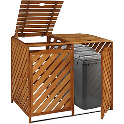 Decoshop26 Abri de poubelles extérieur conteneurs à ordures jusqu'à 4 bacs 112x63x96 en bois certifié FSC marron 04_0005615