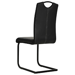 Acheter vidaXL Chaises à manger cantilever lot de 2 noir similicuir