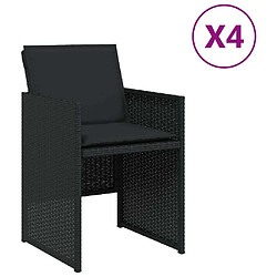 Maison Chic Lot de 4 Chaises Relax de jardin avec coussins noir résine tressée -GKD15531