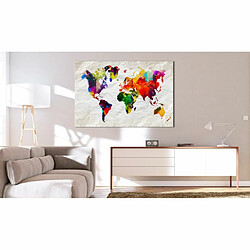 Paris Prix Tableau Imprimé World Map : Rainbow Madness 40 x 60 cm