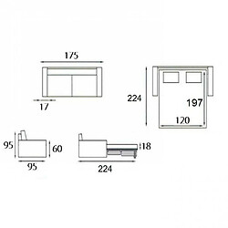 Acheter Inside 75 Canapé lit 2-3 places MASTER convertible EXPRESS 120 cm polyuréthane Marron MATELAS 18 CM INCLUS