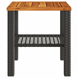 Maison Chic Table de jardin | Table d'extérieur noir 40x40x42 cm résine tressée et bois acacia -GKD88745 pas cher