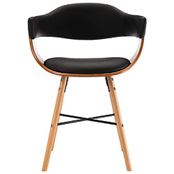 Avis Maison Chic Lot de 6 Chaises à manger,Chaise pour cuisine noir similicuir et bois courbé -MN77254