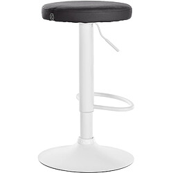 Avis Decoshop26 Lot de 2 tabourets de bar design simple avec assise en synthétique noir et cadre métal blanc TDB10682