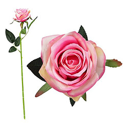 Totalcadeau Fleur artificielle décorative Rose (50 Cm) Couleur - Blanc / Rose pas cher