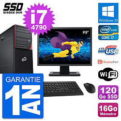 PC Tour Fujitsu P720 Ecran 19" Intel i7-4790 RAM 16Go SSD 120Go Windows 10 Wifi - Occasion