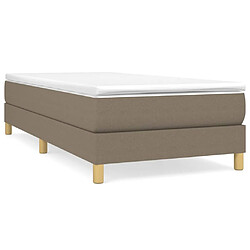 vidaXL Sommier à lattes de lit avec matelas Taupe 100x200 cm Tissu