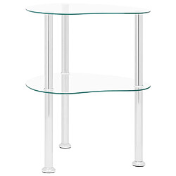 Acheter Maison Chic Table d'appoint | Table Basse 2 niveaux Transparent 38x38x50 cm Verre trempé -GKD23015