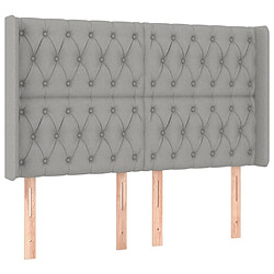 Avis Maison Chic Tête de lit scandinave à LED,meuble de chambre Gris clair 163x16x118/128 cm Tissu -MN90229