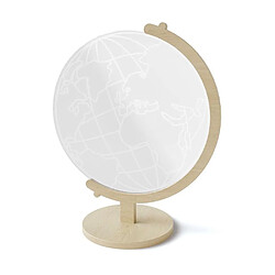 Fisura Lampe à poser support bois et plaque plexi led World.