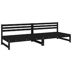 vidaXL Canapés centraux de jardin 2 pcs noir 120x80 cm bois pin massif