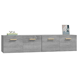 Acheter Maison Chic Lot de 2 Armoires murales,Meuble de Rangement,Armoire Suspendue Sonoma gris 80x35x36,5 cm -MN29054