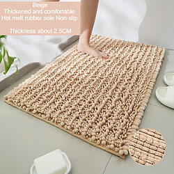 LUUCOZK Tapis de bain antidérapants absorbants à séchage rapide, tapis de décoration de salle de bain - 43 x 61 cm beige-Taille standard