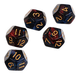 10pcs 12 sided dés d12 dés polyédriques pour les jeux de table des donjons et des dragons Red Blue pas cher