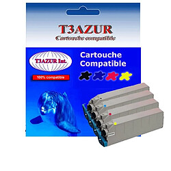 T3Azur 4 Toners Laser génériques OKI C7100 C7300 C7350 C7400 C7500 C7550