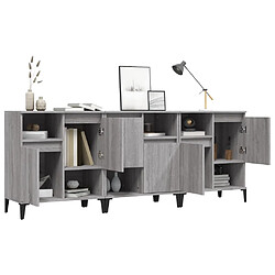 Avis vidaXL Buffets 3 pcs sonoma gris 60x35x70 cm bois d'ingénierie