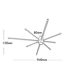 Araignée LED plafonnier 42 W rendement 336W lampe moderne 8 plafonniers bureau cuisine chambre salon 230V BLANC COULEUR 4000K