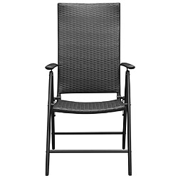 Avis Maison Chic Lot de 2 Chaises empilables de jardin - Fauteuil d'extérieur Résine tressée Noir -MN52771