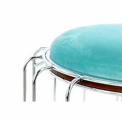 Paris Prix Pouf & Table d'Appoint Comfortable 50cm Menthe & Argent