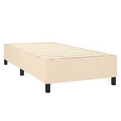 Acheter vidaXL Sommier à lattes de lit matelas et LED Crème 100x200 cm Tissu