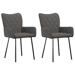 vidaXL Chaises à manger lot de 2 gris foncé tissu