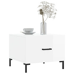 Avis Maison Chic Lot de 2 Tables basses,Table Console pour salon blanc brillant 50x50x40cm bois d'ingénierie -MN43902