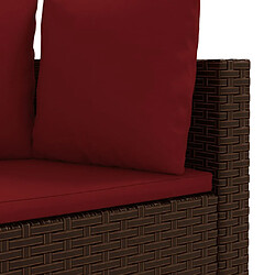 Acheter vidaXL Salon de jardin avec coussins 5 pcs marron résine tressée