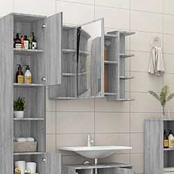 Avis Maison Chic Armoire à miroir de salle de bain,Meuble de rangement,Meuble bas de bain Sonoma gris 80x20,5x64cm Bois -GKD262939