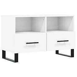 Maison Chic Meuble TV scandinave - Banc TV pour salon Blanc 80x36x50 cm Bois d'ingénierie -MN37965