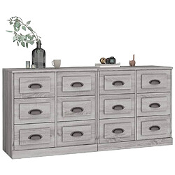 Avis Maison Chic Ensemble de 2 Buffets,commode,console pour rangement sonoma gris bois d'ingénierie -MN83823