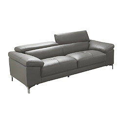 Acheter Vente-Unique Canapé 3 places en cuir gris anthracite SOLANGE