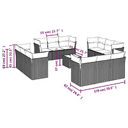 Avis Maison Chic Salon de jardin avec coussins 13 pcs, Ensemble Tables et chaises de jardin, noir résine tressée -GKD582738