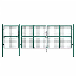 Avis vidaXL Portal de jardin maille vert 400x175 cm acier galvanisé