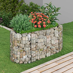 vidaXL Lit surélevé à gabion Fer galvanisé 120x50x50 cm