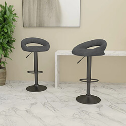 vidaXL Tabourets de bar lot de 2 gris foncé velours 