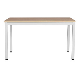 Helloshop26 Table d'étude bureau informatique grande table d'ordinateur table de bureau pieds de mise à niveau réglables 120 couleur de bois blanc 12_0001355