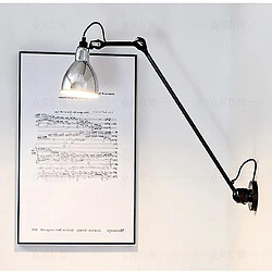 Universal Lampe murale moderne simple rétro balançoire télescopique nordique double lampes murales salon chambre lit éclairage luminaire (petit argent) 