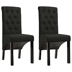 vidaXL Chaises à manger lot de 2 noir tissu