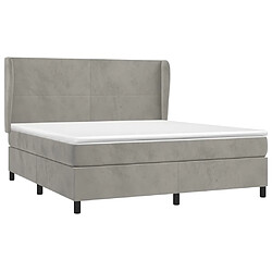 Avis Maison Chic Lit Adulte - Lit simple Lit à sommier tapissier et matelas moelleux - Meuble de Chambre - Gris clair 160x200cm Velours -MN14685