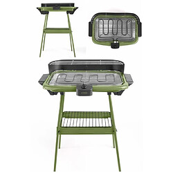 Livoo Barbecue Electrique sur Pieds ou de Table Vert 2000W + Set de 4 accessoires pour barbecue