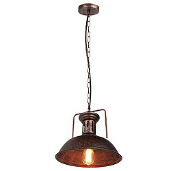 Stoex Rétro Suspension Industriel Vintages 33cm , Lustre Abat-jour Luminaire Style Vintage Rétro Métal Câble Réglable Plafonnier E27 Rouille 