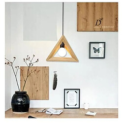 Stoex Suspension Design Triangle en Bois 32cm 110-220V Corde Ajustable-Luminaire Suspension Salle à Manger