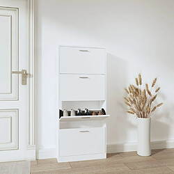 vidaXL Armoire à chaussures Blanc 59x17x150 cm Bois d'ingénierie 