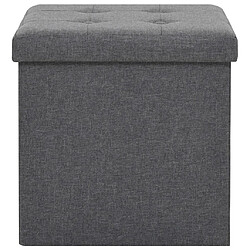 Avis vidaXL Tabouret de rangement pliable Gris foncé Faux lin