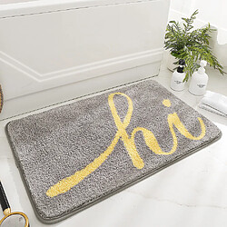 LUUCOZK Tapis de bain antidérapants absorbants à séchage rapide, tapis de décoration de salle de bain-Lettre hi-40x60cm